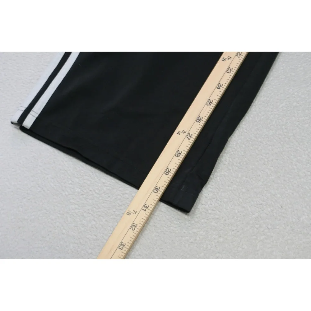 Adidas Track Sweat Pants Mens Medium Black White Stripes Athletic Excellent